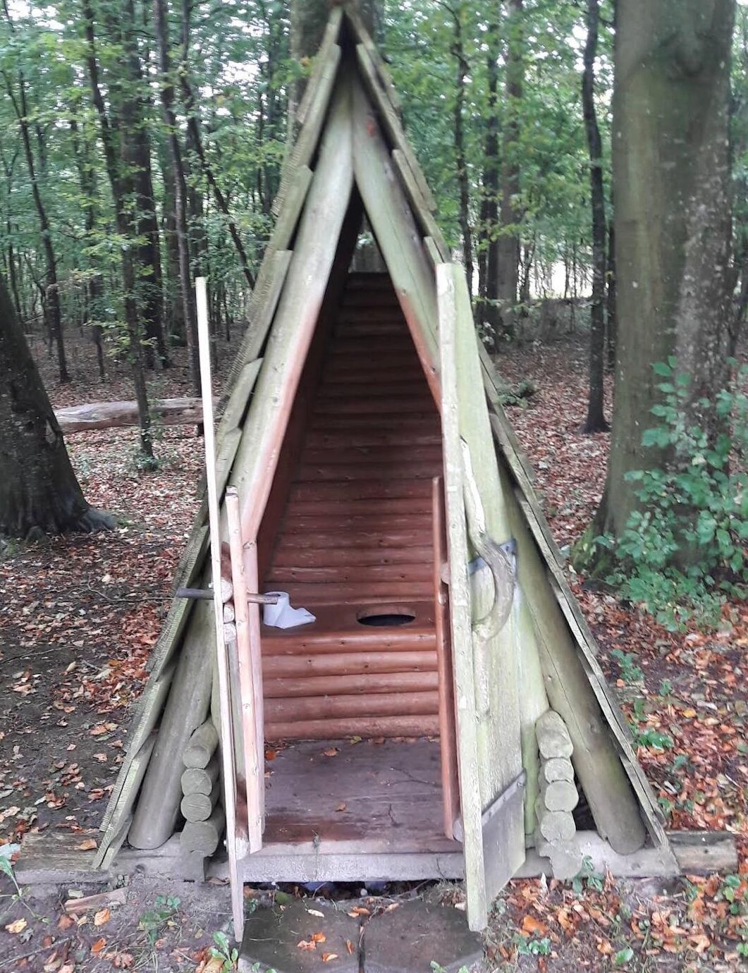 Primitive toilet at a nature campsite in Denmark